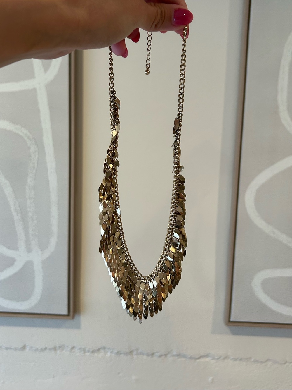 Hollister Feather Chunky Necklace